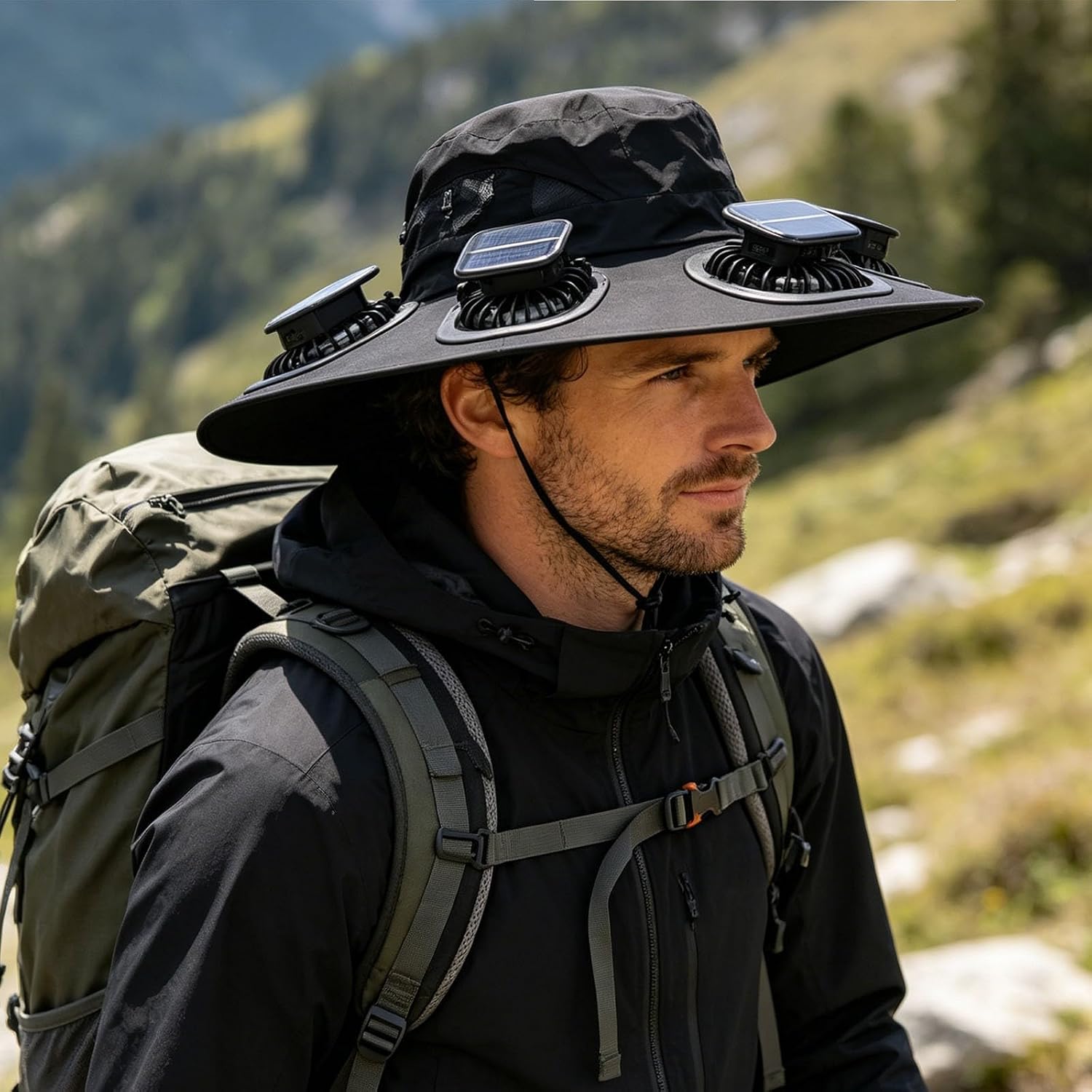 Fishing Hat - Topi Visor 6 Kipas Pendingin Musim