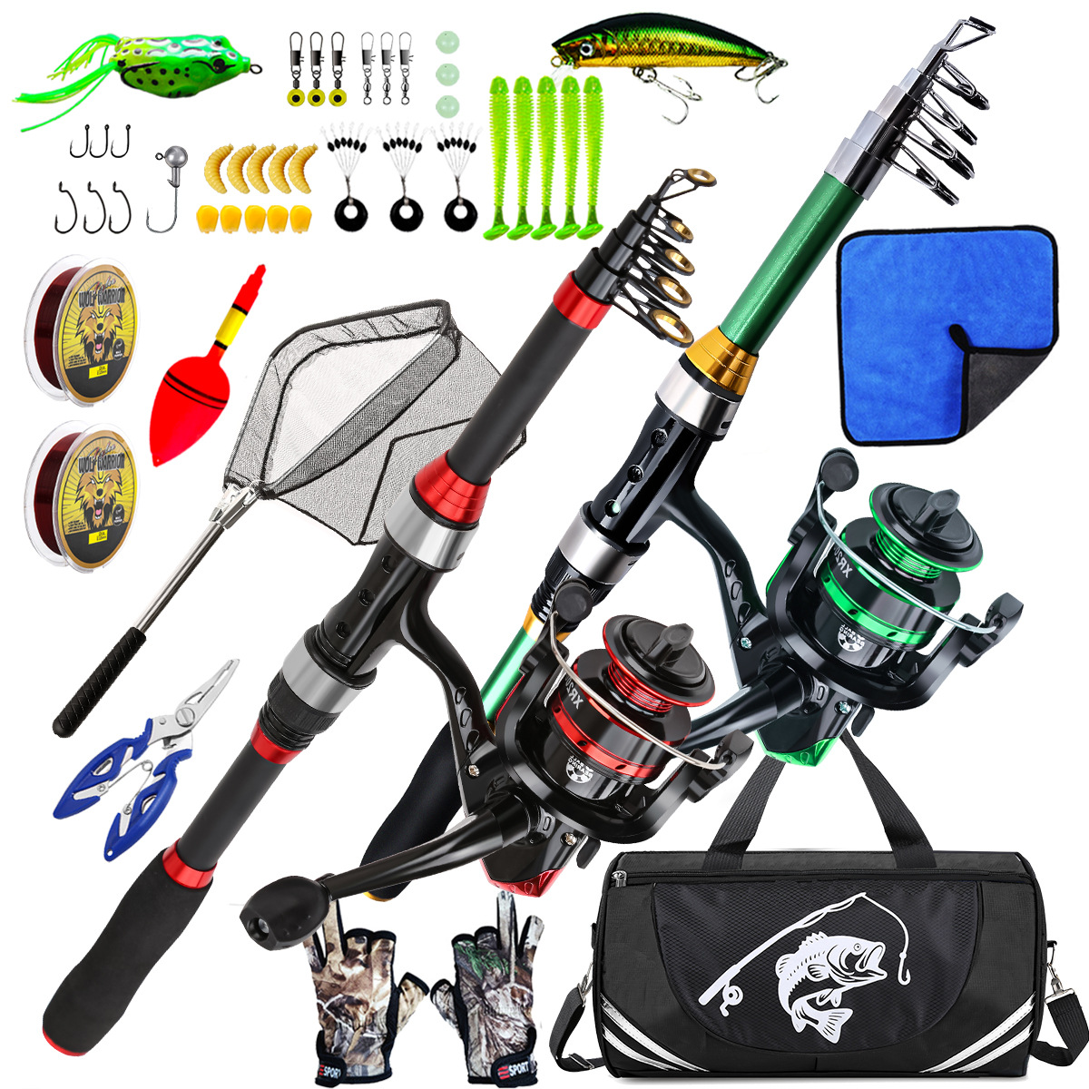 Fishing Gloves - Set Peralatan Pancing Lengkap 1.8m Telescopic