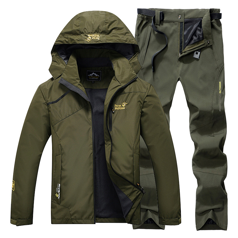 Fishing Rain Suit - Setelan Memancing Tahan Air Jaket Berkerudung