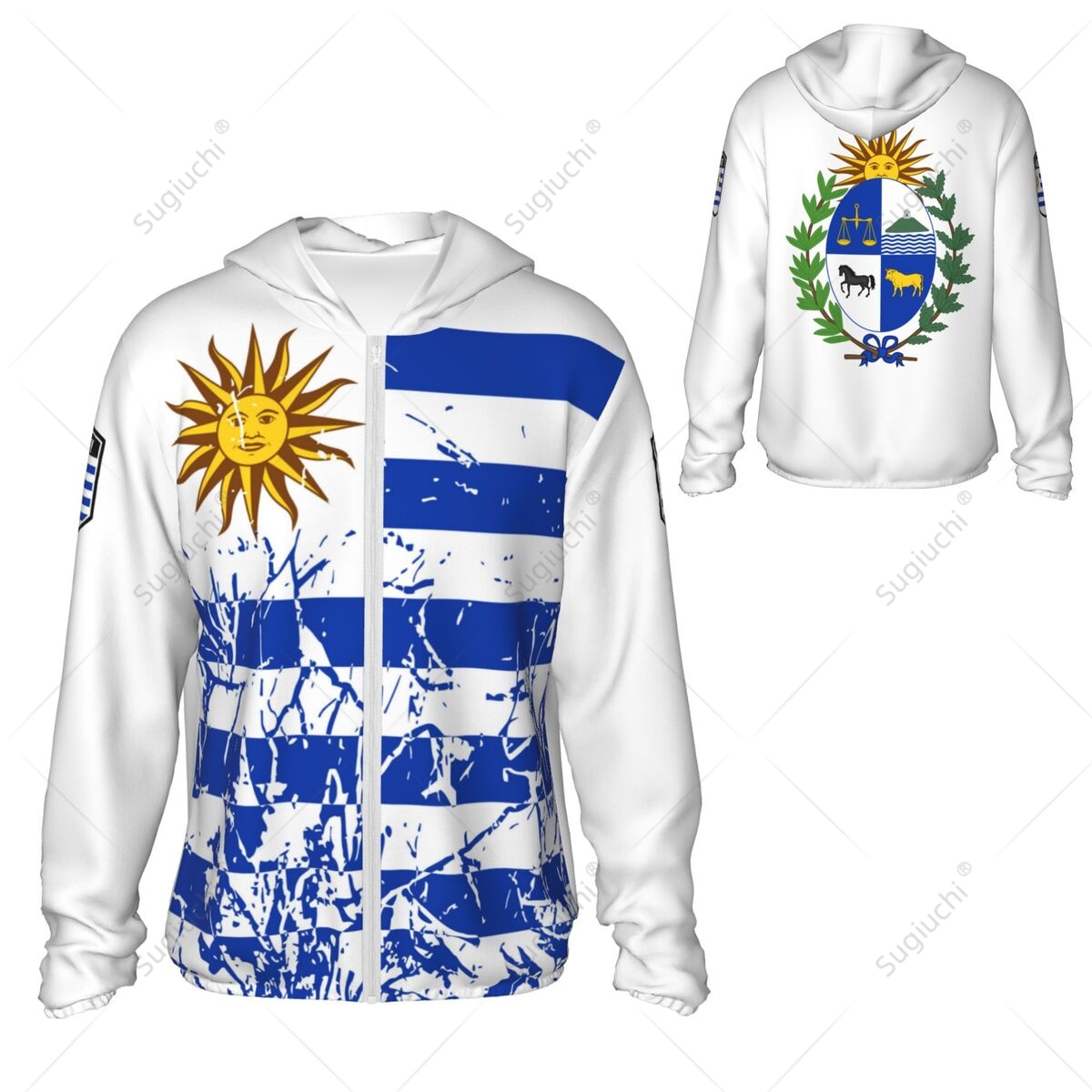 Fishing Hoodie - Hoodie Pelindung Matahari Bendera Uruguay Pakaian