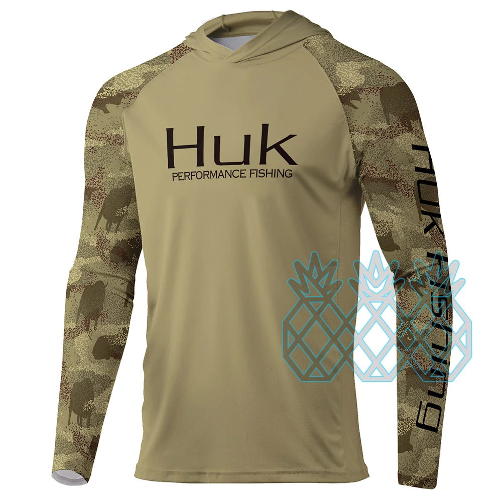 Fishing Shirt Uv Protection - HUK kaus memancing lengan panjang pria,