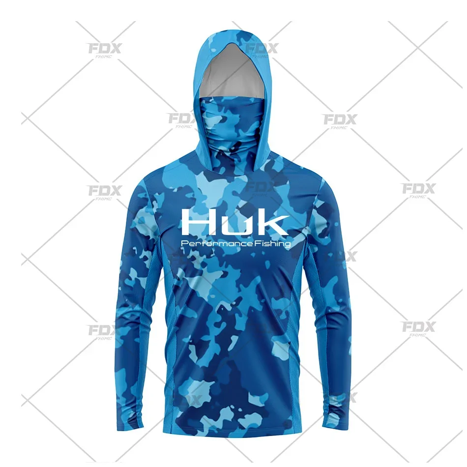 Fishing Shirt Uv Protection - HUK kaus bertudung pelindung UV, pakaian