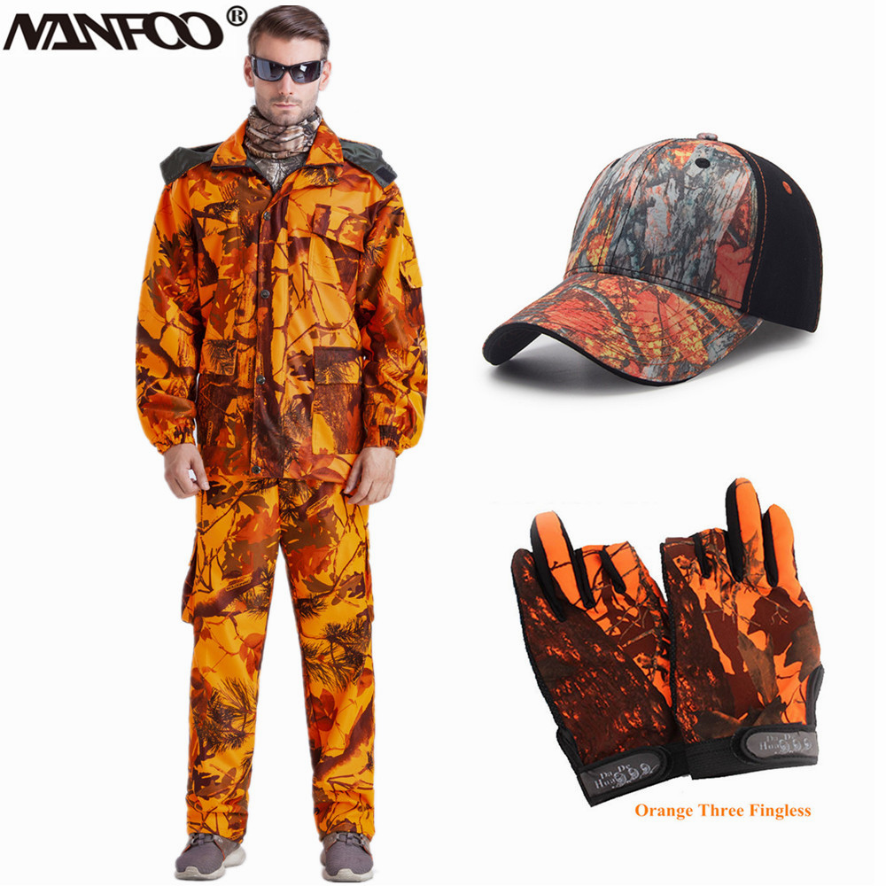 Fishing Pants Waterproof - Pakaian Pancing Berburu Kamuflase Bionik Oranye
