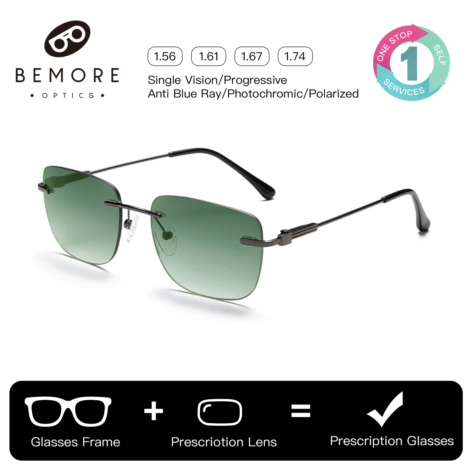 Fishing Sunglasses Polarized - Kacamata Hitam Tanpa Bingkai BEMORE, Lensa