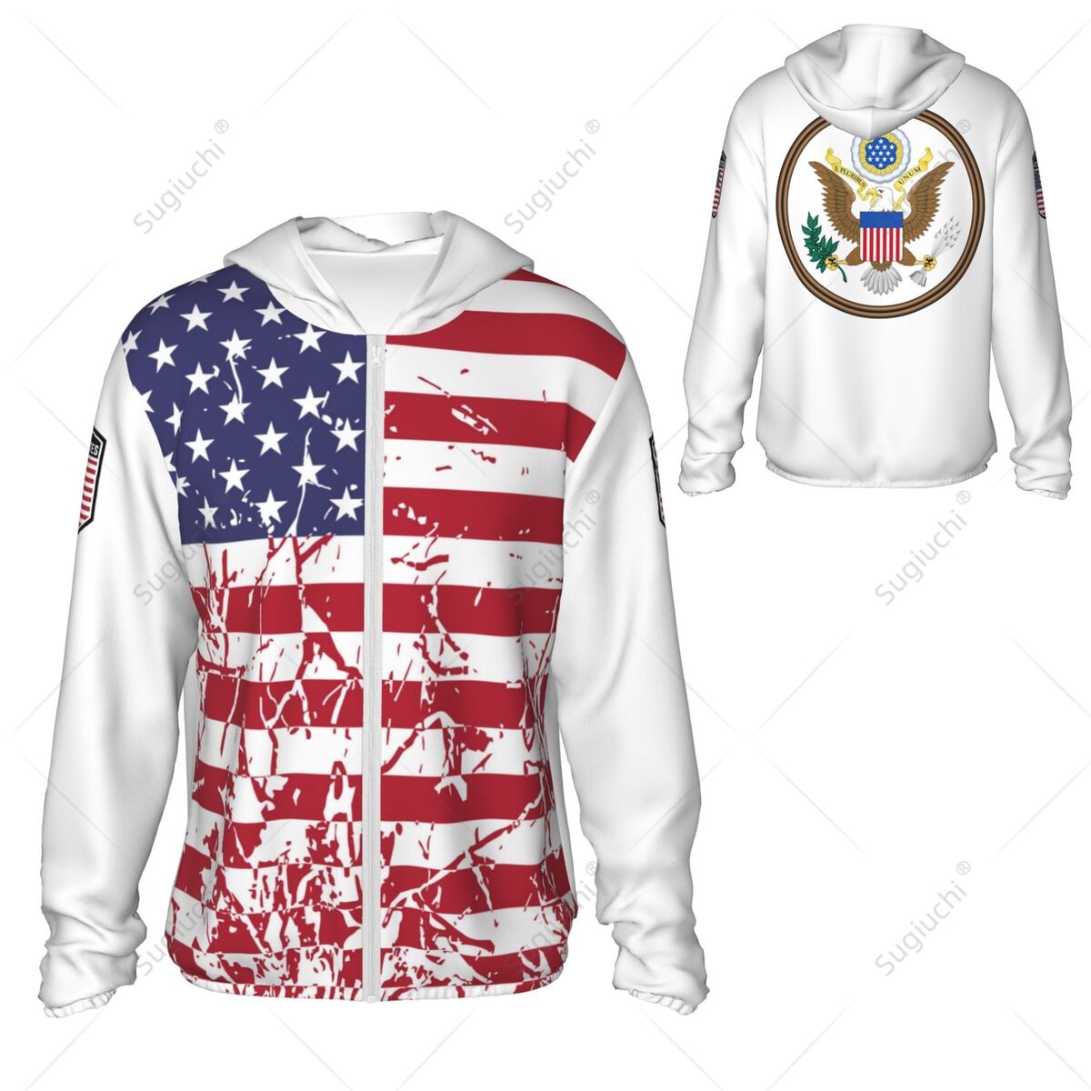 Fishing Hoodie - Hoodie Pelindung Matahari Bendera Amerika Serikat