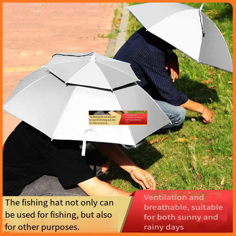 Fishing Hat - Topi payung, payung besar dua lapis
