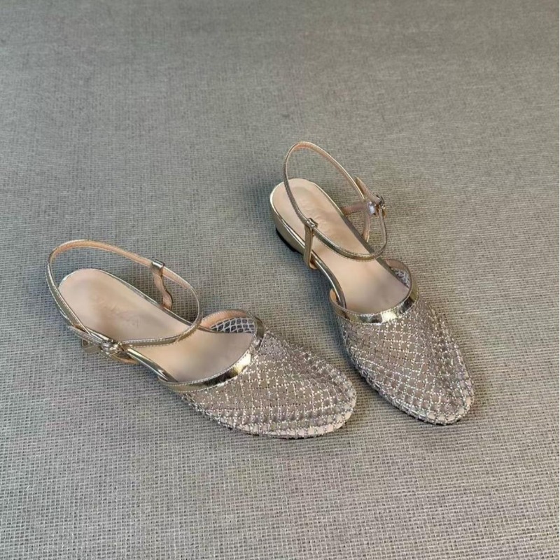Fishing Belt - Sandal Wanita Model Baotou Berhias Rhinestone