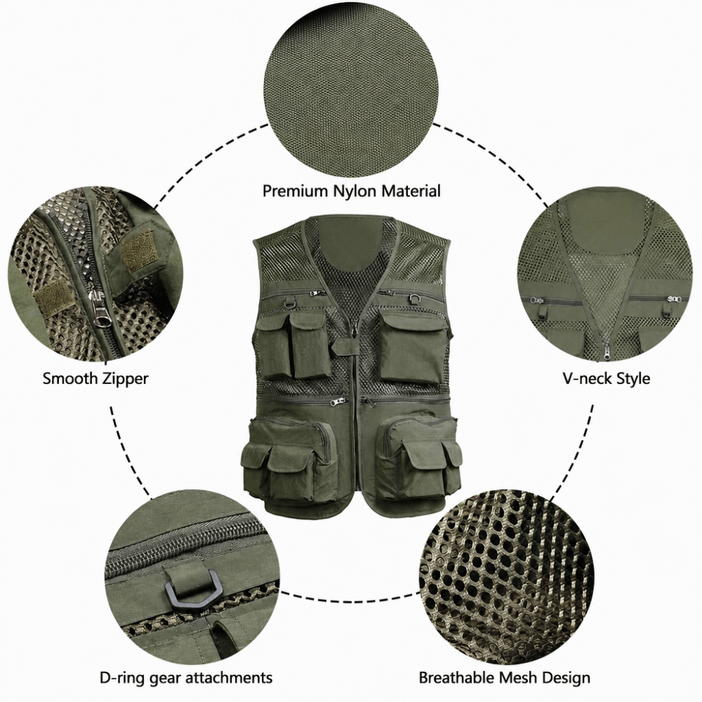 Rompi Pancing Tahan Lama denga - Fishing Vest ulasan dan harga